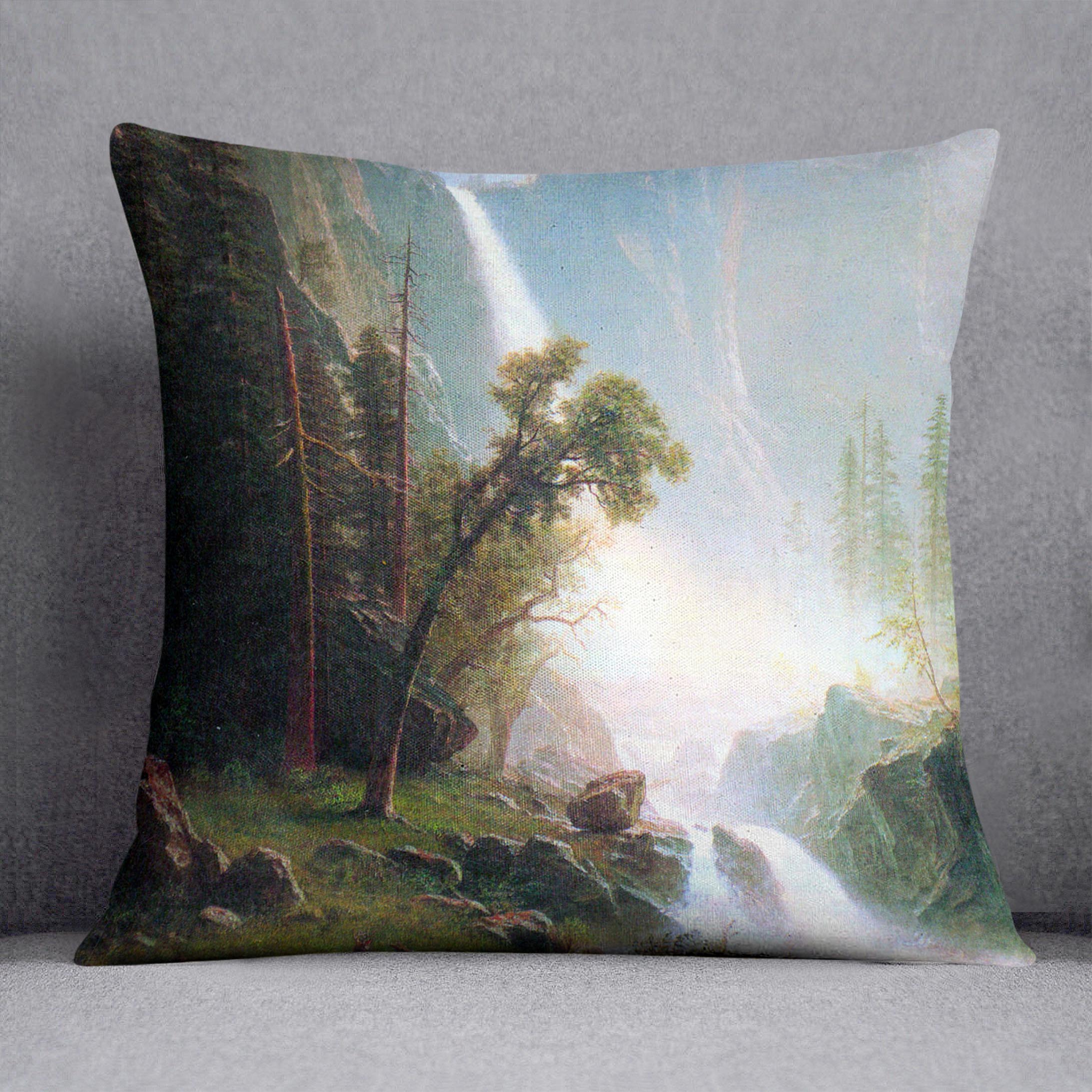 Yosemite Falls by Bierstadt Cushion - Canvas Art Rocks - 1