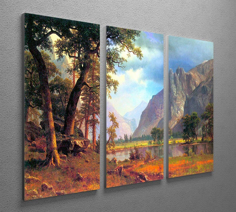 Yosemite Valley 2 by Bierstadt 3 Split Panel Canvas Print - Canvas Art Rocks - 2