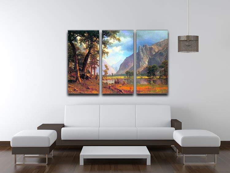 Yosemite Valley 2 by Bierstadt 3 Split Panel Canvas Print - Canvas Art Rocks - 3