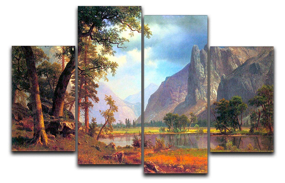 Yosemite Valley 2 by Bierstadt 4 Split Panel Canvas - Canvas Art Rocks - 1