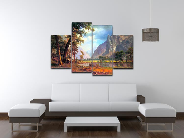 Yosemite Valley 2 by Bierstadt 4 Split Panel Canvas - Canvas Art Rocks - 3