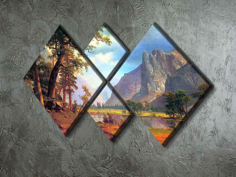 Yosemite Valley 2 by Bierstadt 4 Square Multi Panel Canvas - Canvas Art Rocks - 2