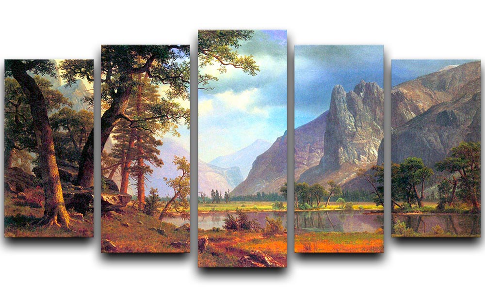 Yosemite Valley 2 by Bierstadt 5 Split Panel Canvas - Canvas Art Rocks - 1
