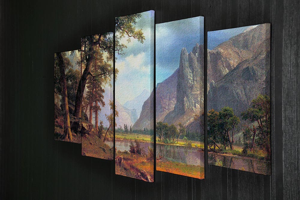 Yosemite Valley 2 by Bierstadt 5 Split Panel Canvas - Canvas Art Rocks - 2