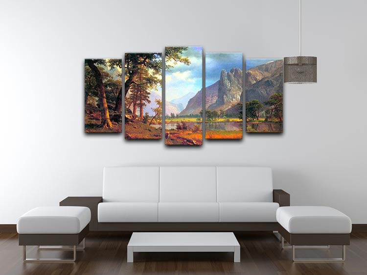 Yosemite Valley 2 by Bierstadt 5 Split Panel Canvas - Canvas Art Rocks - 3