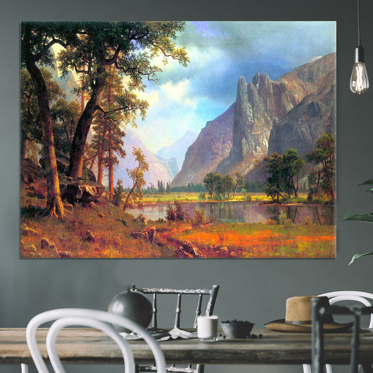 Yosemite Valley 2 by Bierstadt Canvas Print or Poster - Canvas Art Rocks - 3
