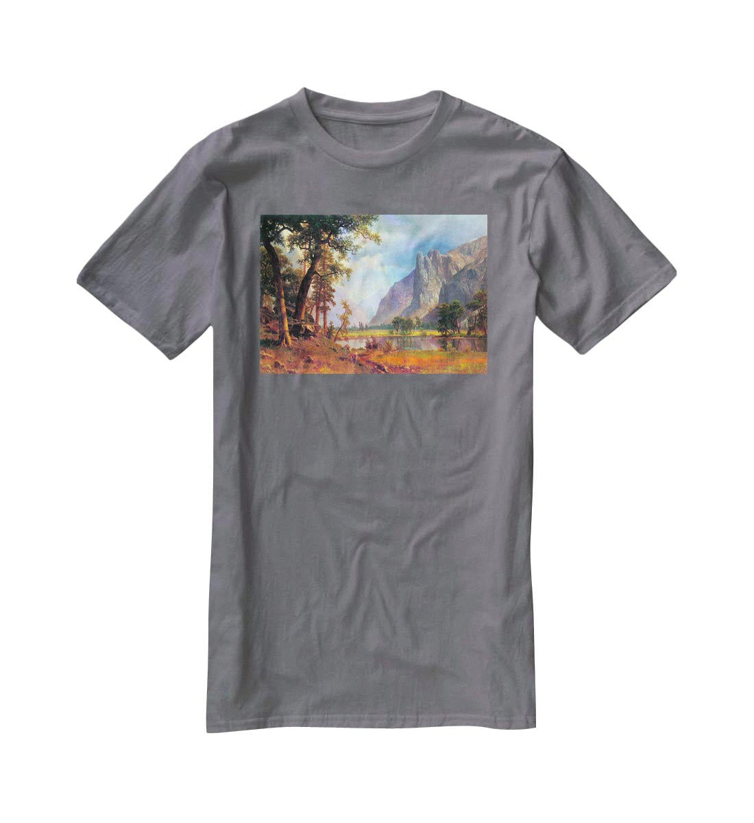 Yosemite Valley 2 by Bierstadt T-Shirt - Canvas Art Rocks - 3