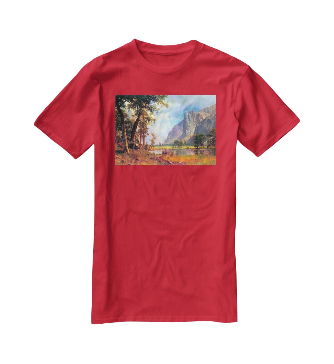 Yosemite Valley 2 by Bierstadt T-Shirt - Canvas Art Rocks - 4