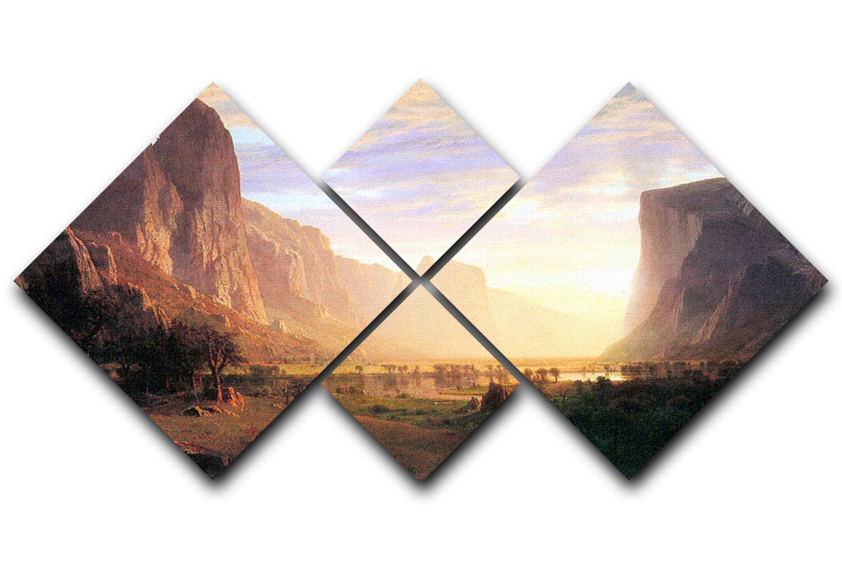 Yosemite Valley 3 by Bierstadt 4 Square Multi Panel Canvas - Canvas Art Rocks - 1