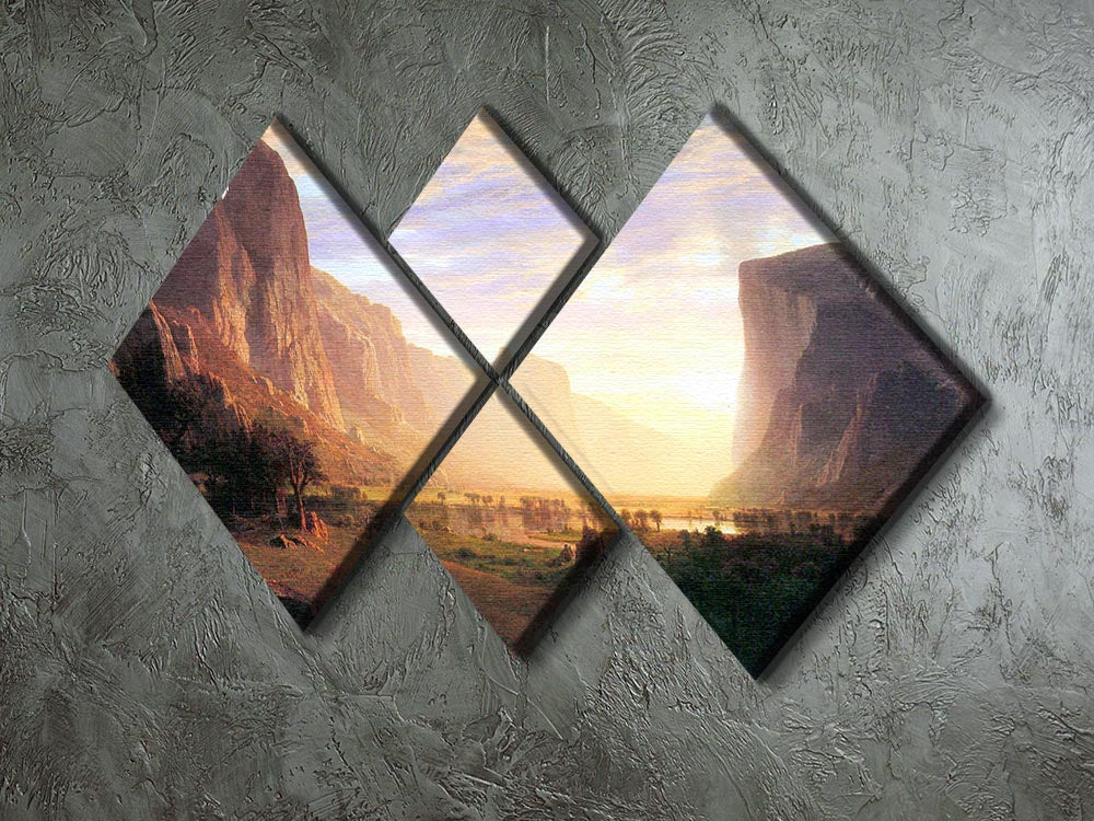 Yosemite Valley 3 by Bierstadt 4 Square Multi Panel Canvas - Canvas Art Rocks - 2