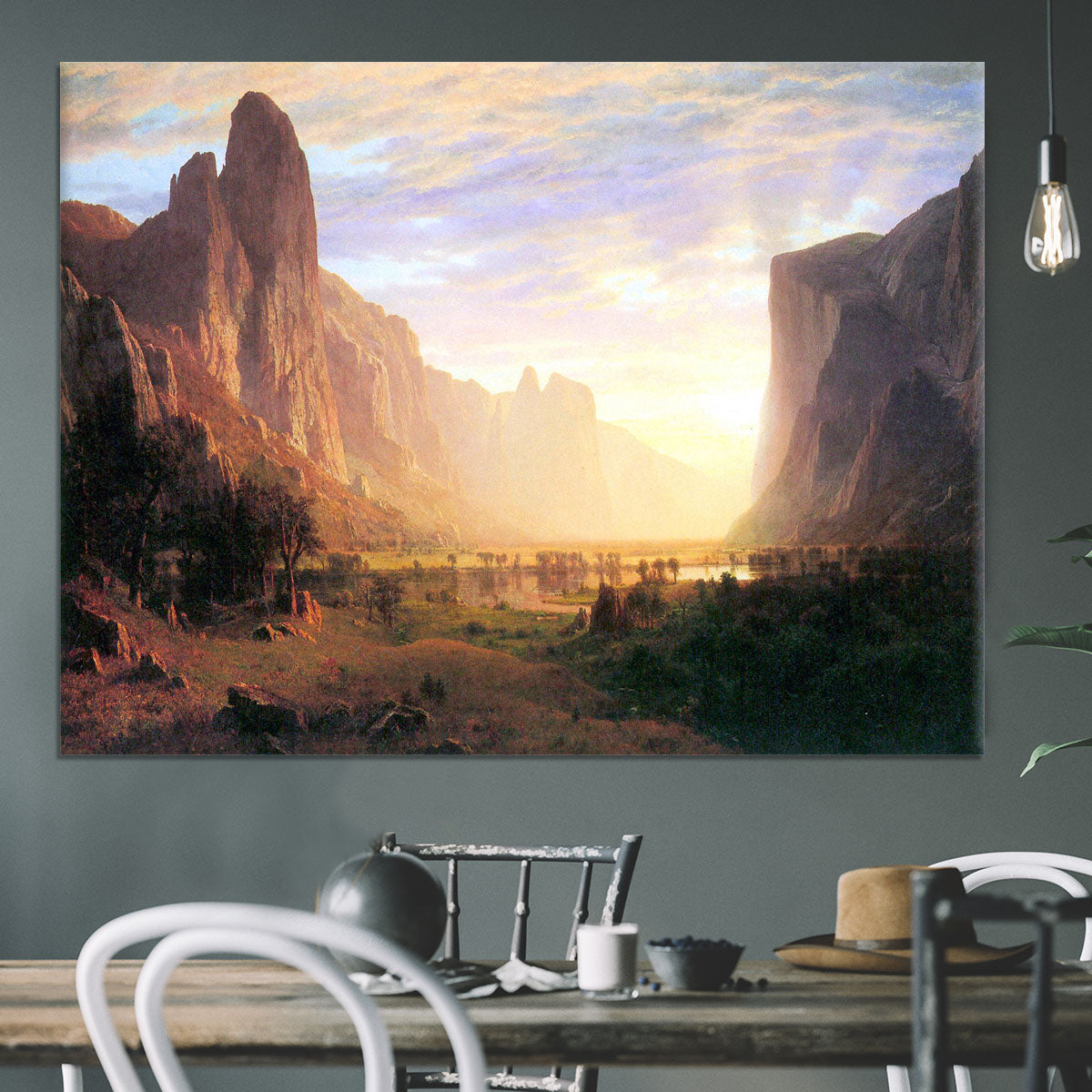 Yosemite Valley 3 by Bierstadt Canvas Print or Poster - Canvas Art Rocks - 3