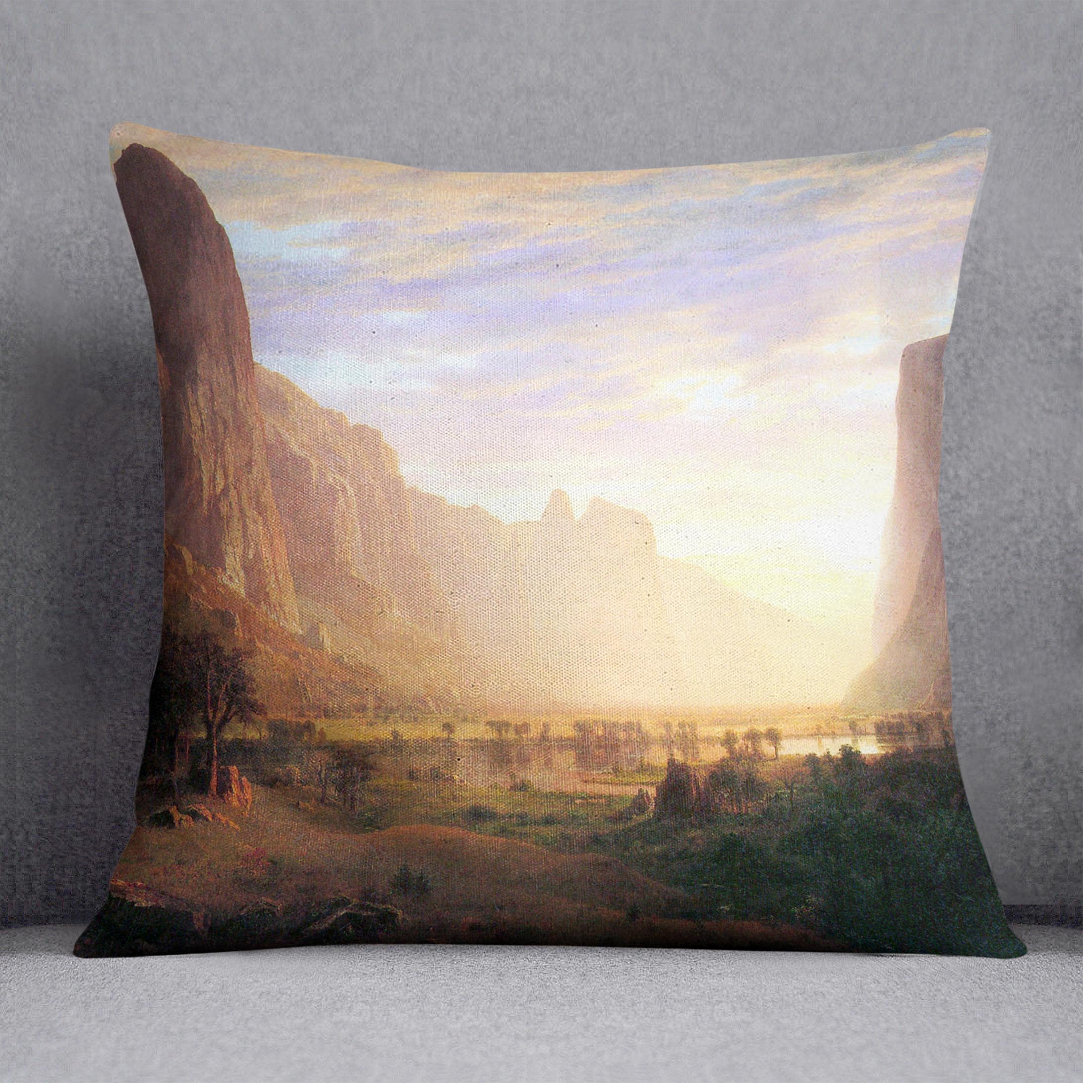 Yosemite Valley 3 by Bierstadt Cushion - Canvas Art Rocks - 1
