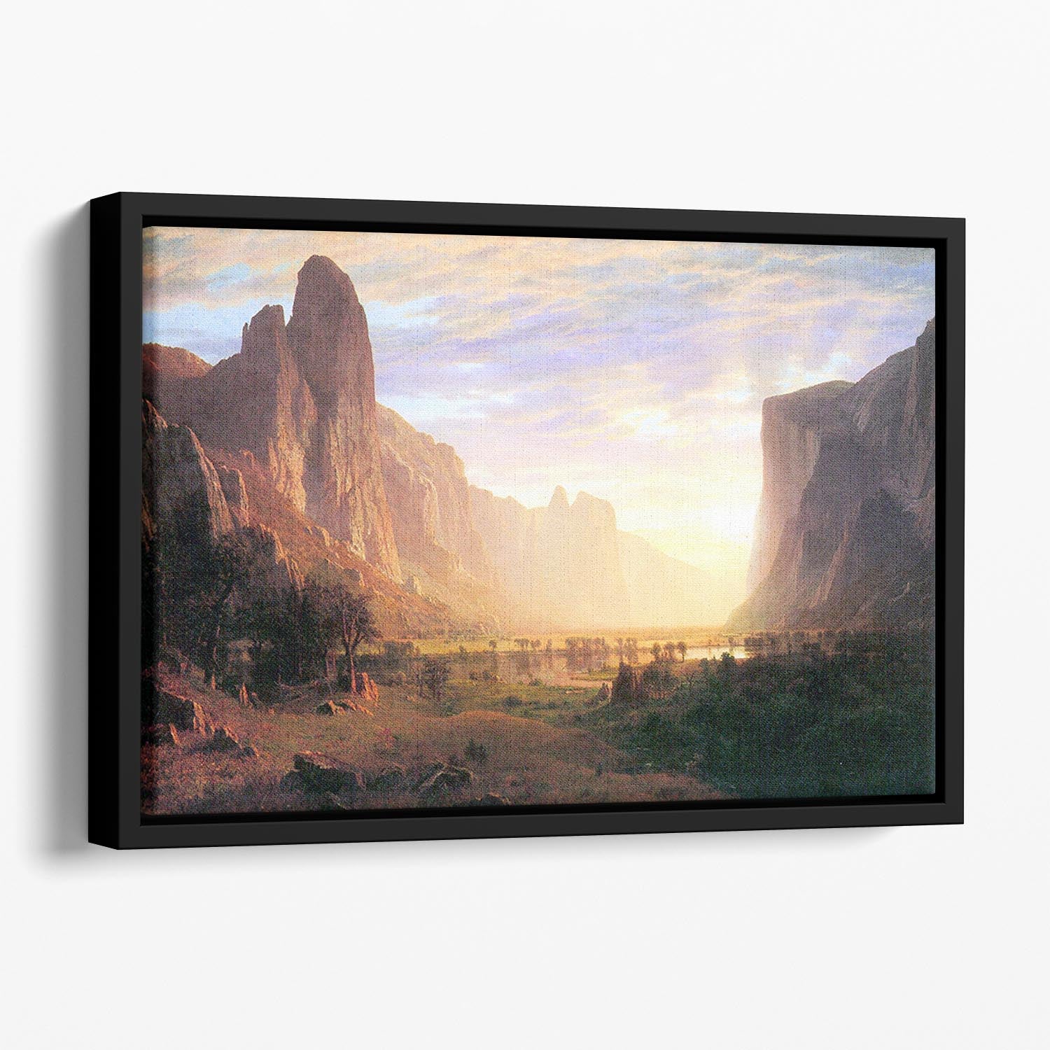 Yosemite Valley 3 by Bierstadt Floating Framed Canvas - Canvas Art Rocks - 1