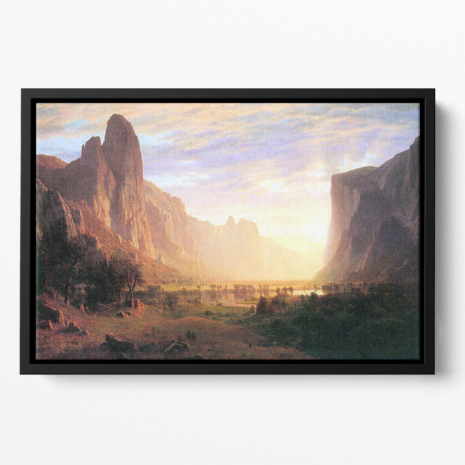 Yosemite Valley 3 by Bierstadt Floating Framed Canvas - Canvas Art Rocks - 2