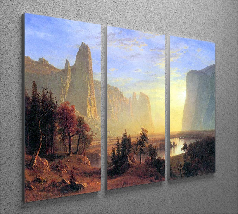 Yosemite Valley by Bierstadt 3 Split Panel Canvas Print - Canvas Art Rocks - 2