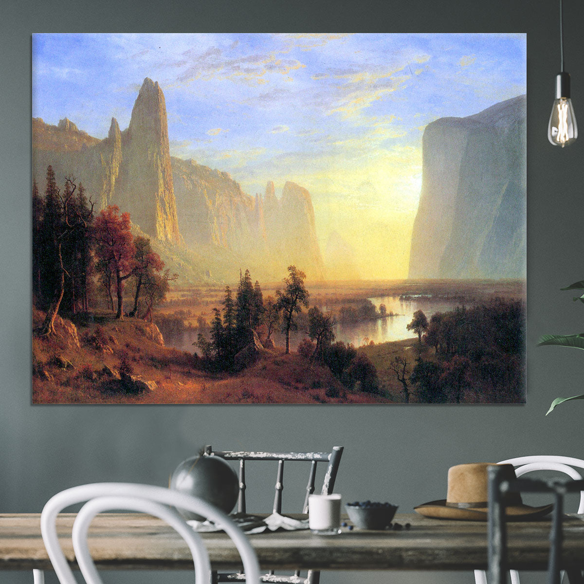 Yosemite Valley by Bierstadt Canvas Print or Poster - Canvas Art Rocks - 3