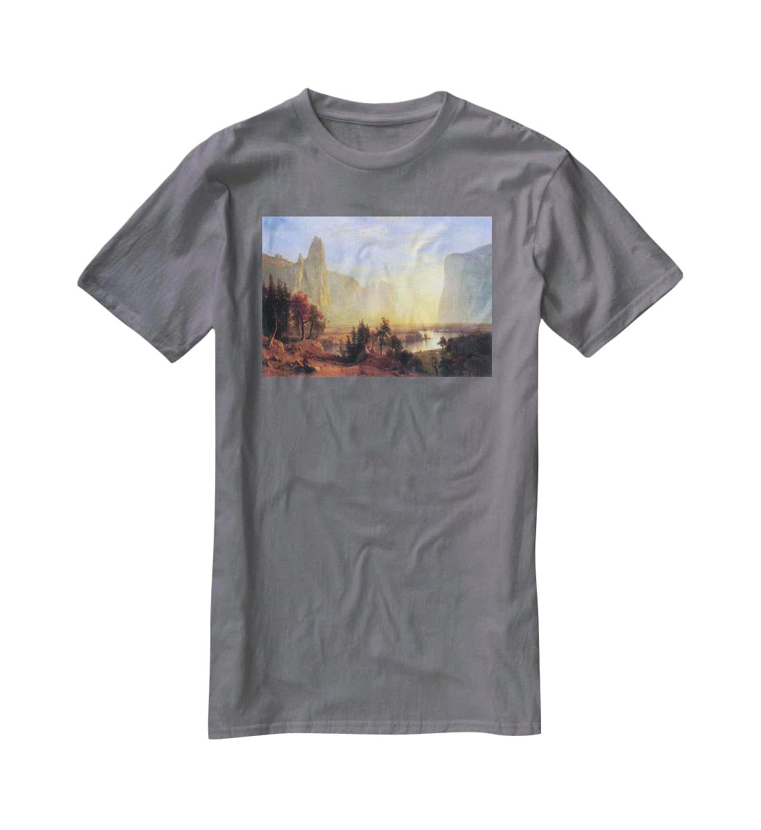 Yosemite Valley by Bierstadt T-Shirt - Canvas Art Rocks - 3