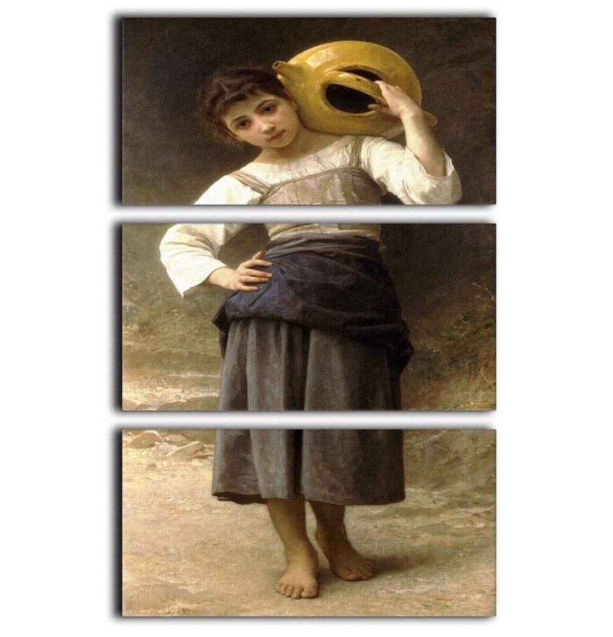Young Girl Going to the Spring By Bouguereau 3 Split Panel Canvas Print - Canvas Art Rocks - 1