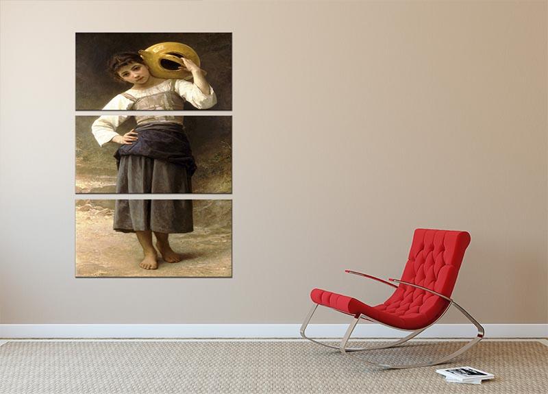 Young Girl Going to the Spring By Bouguereau 3 Split Panel Canvas Print - Canvas Art Rocks - 2