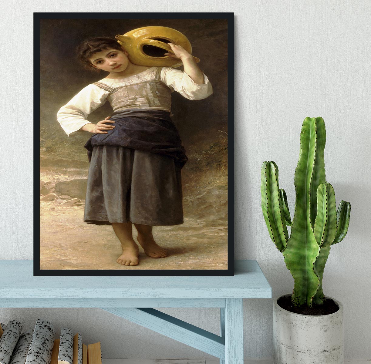 Young Girl Going to the Spring By Bouguereau Framed Print - Canvas Art Rocks - 2