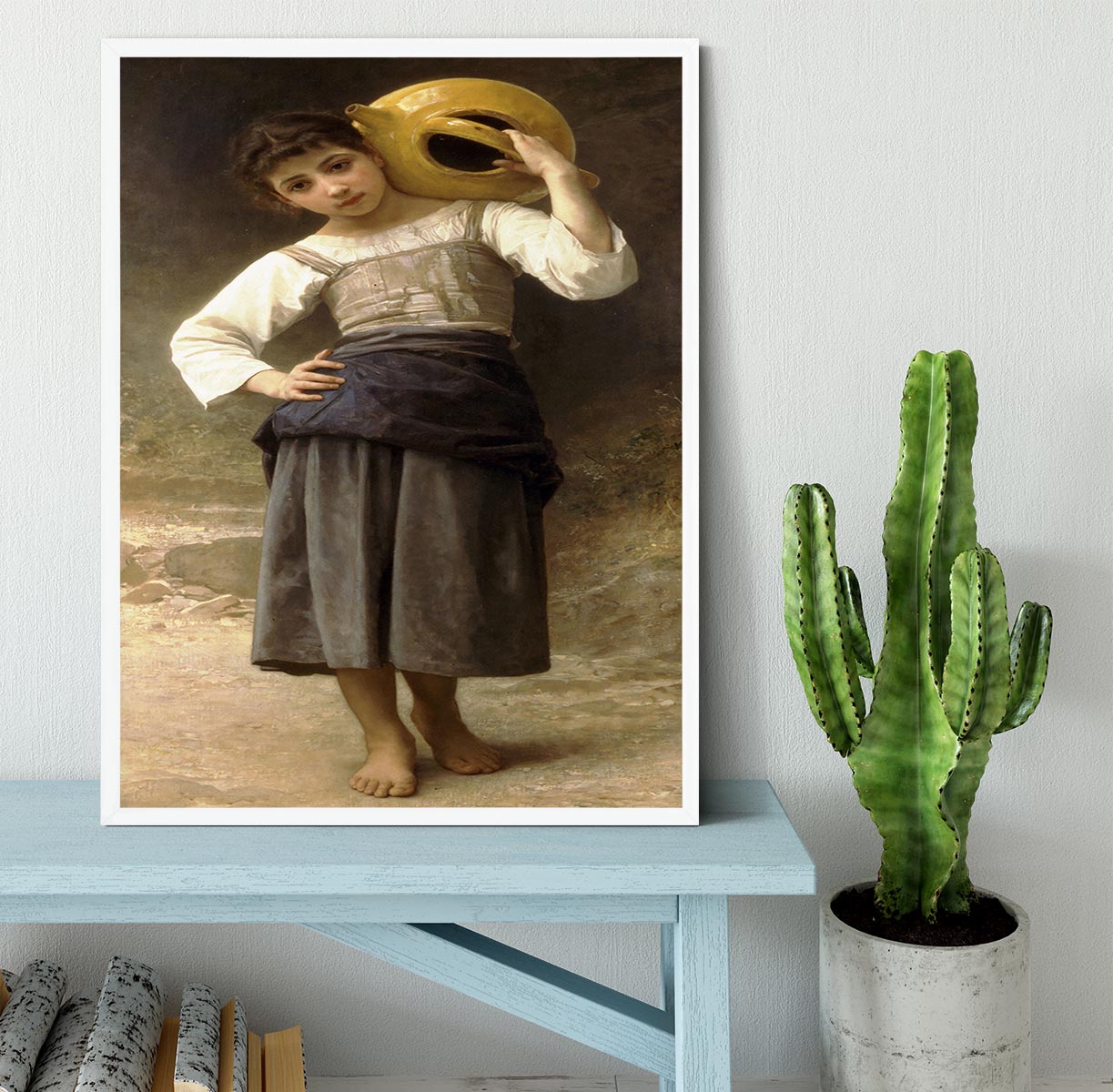 Young Girl Going to the Spring By Bouguereau Framed Print - Canvas Art Rocks -6