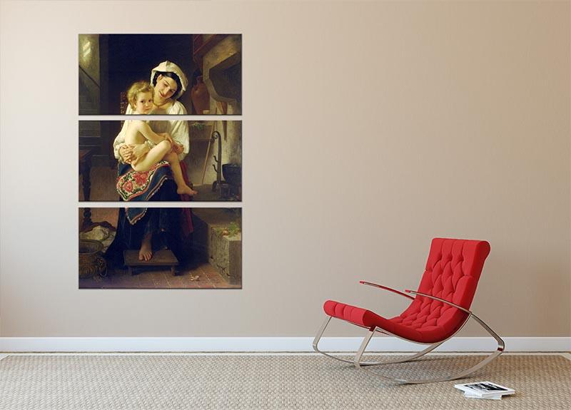 Young Mother Gazing At Her Child By Bouguereau 3 Split Panel Canvas Print - Canvas Art Rocks - 2