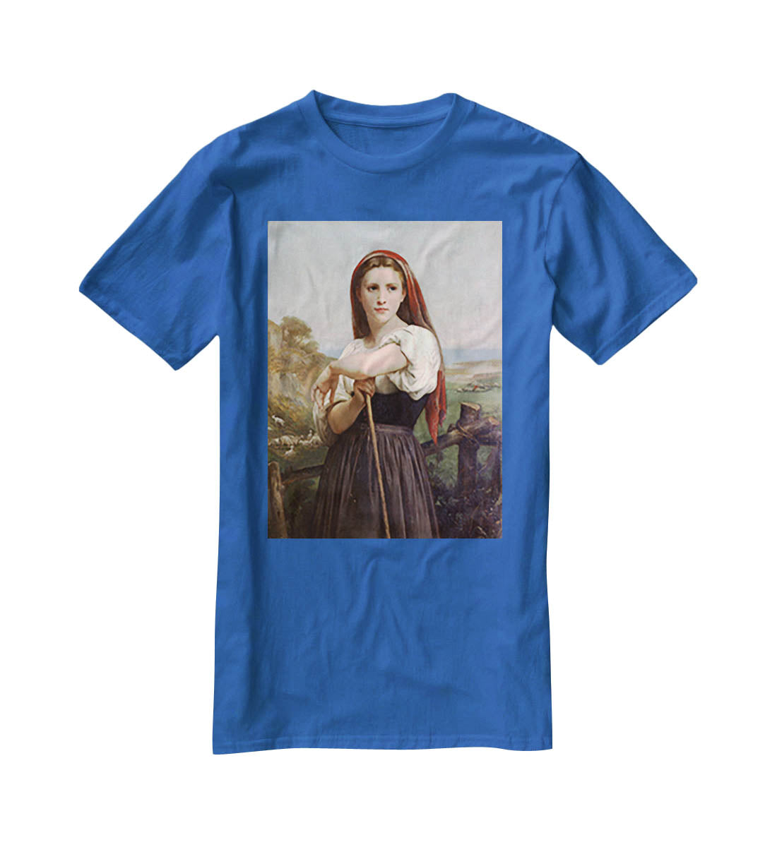 Young Shepherdess By Bouguereau T-Shirt - Canvas Art Rocks - 2