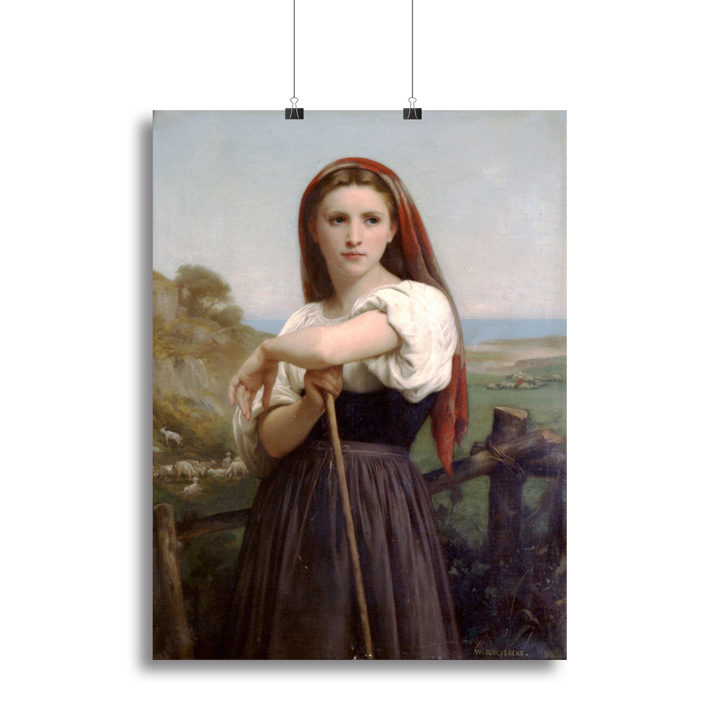 Young Shepherdess By Bouguereau Canvas Print or Poster - Canvas Art Rocks - 2