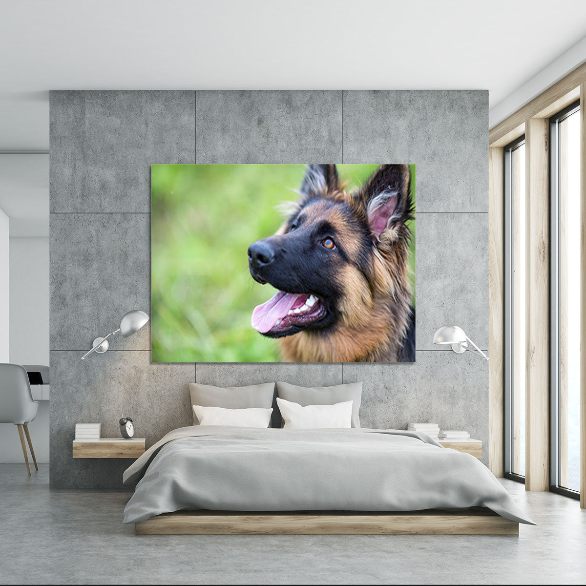 Young dog german shepherd on the grass in the park Canvas Print or Poster - Canvas Art Rocks - 5