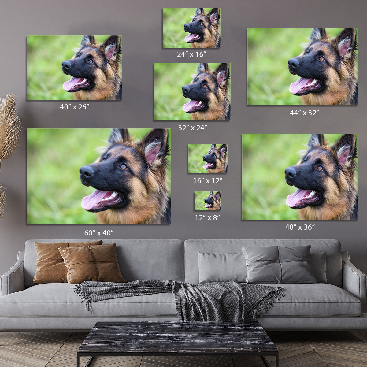 Young dog german shepherd on the grass in the park Canvas Print or Poster - Canvas Art Rocks - 7