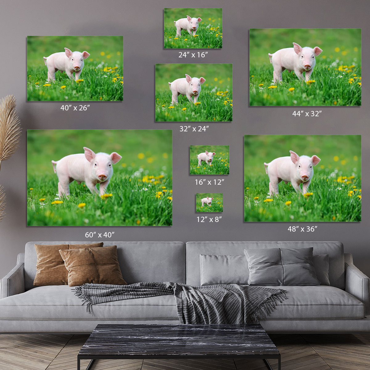 Young funny pig Canvas Print or Poster - Canvas Art Rocks - 7