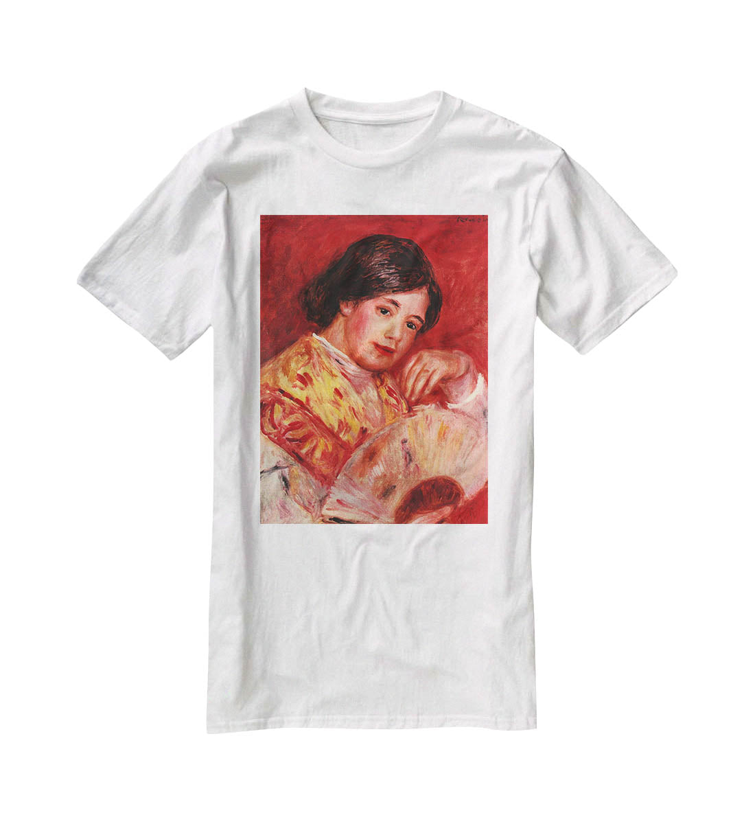 Young girl with fan by Renoir T-Shirt - Canvas Art Rocks - 5