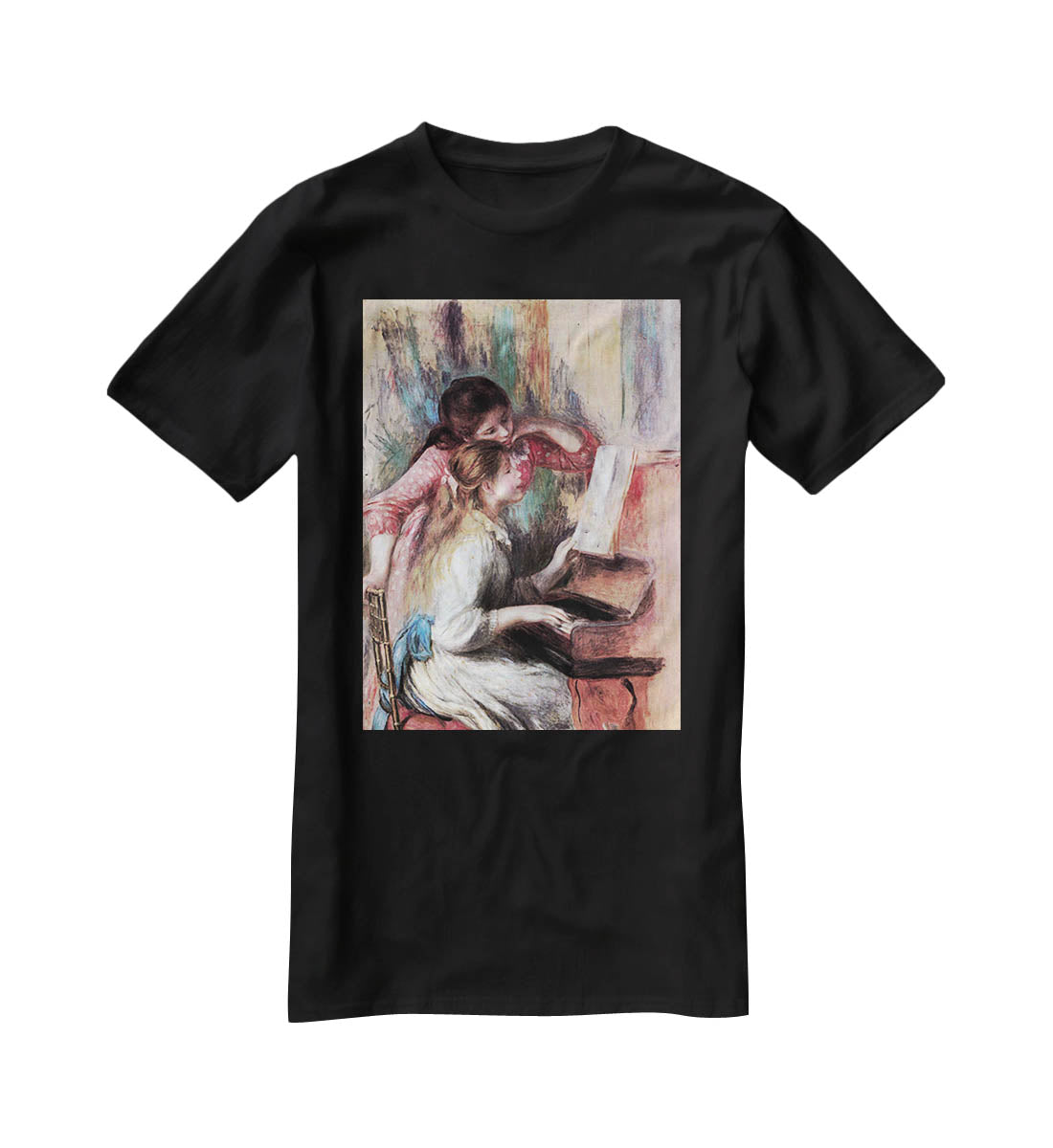 Young girls at the piano 1 by Renoir T-Shirt - Canvas Art Rocks - 1