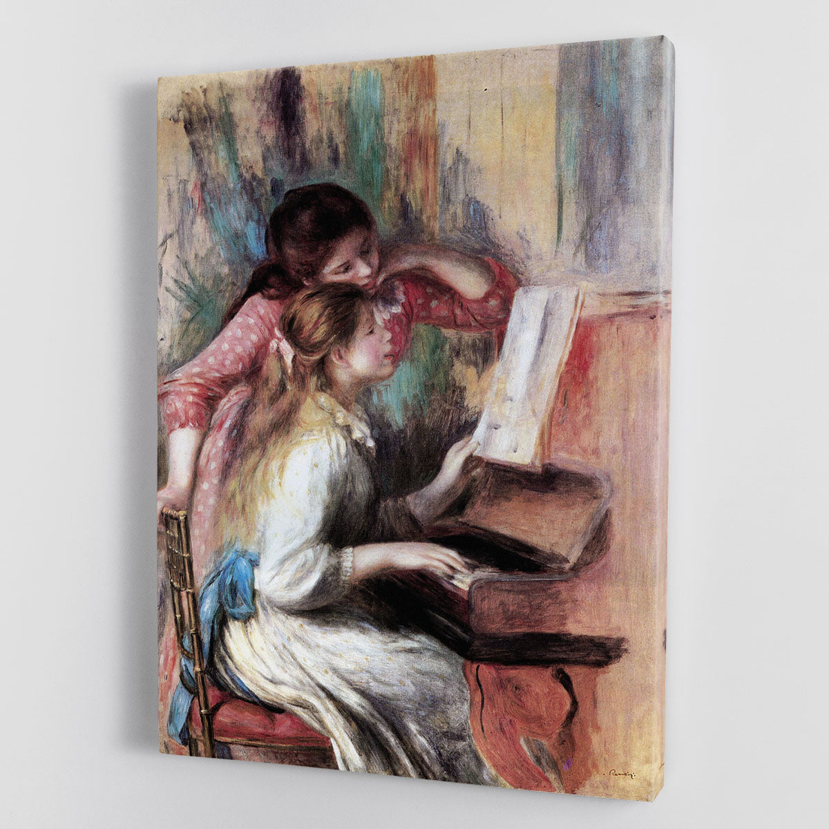 Young girls at the piano 1 by Renoir Canvas Print or Poster - Canvas Art Rocks - 1