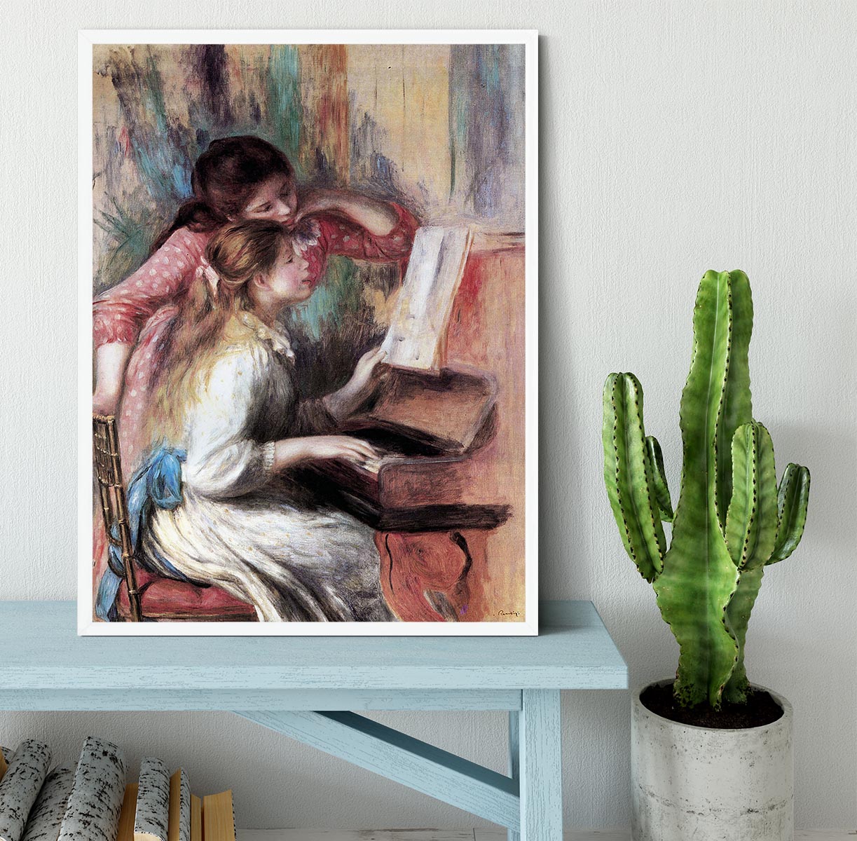 Young girls at the piano 1 by Renoir Framed Print - Canvas Art Rocks -6
