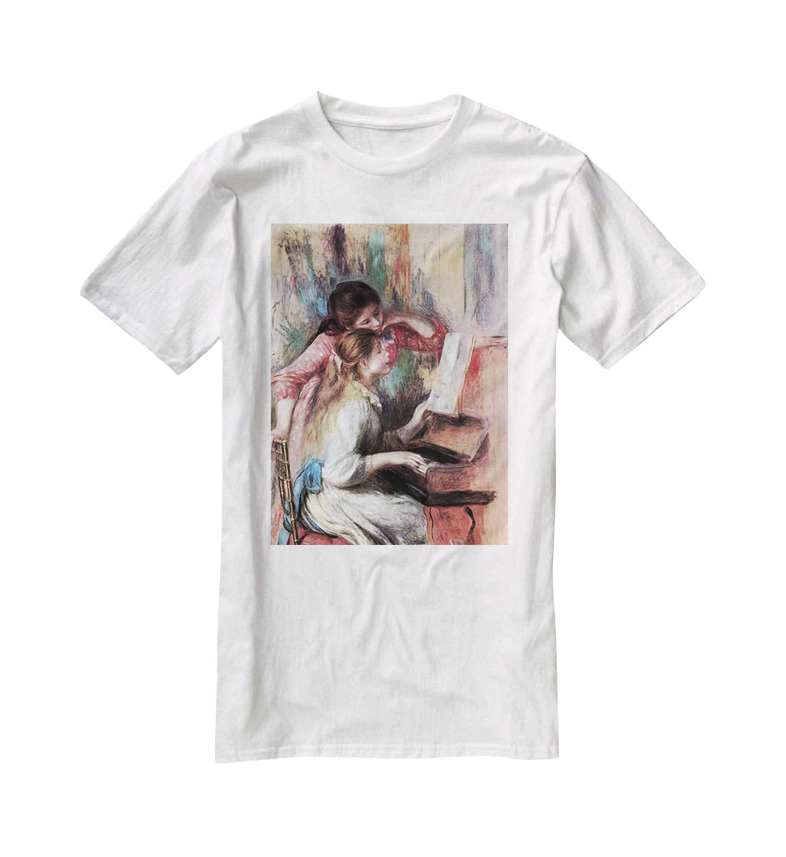 Young girls at the piano 1 by Renoir T-Shirt - Canvas Art Rocks - 5