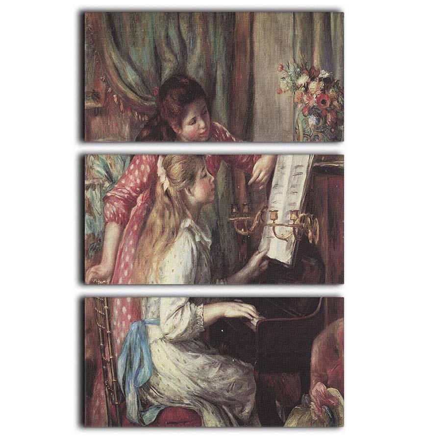 Young girls at the piano 2 by Renoir 3 Split Panel Canvas Print - Canvas Art Rocks - 1