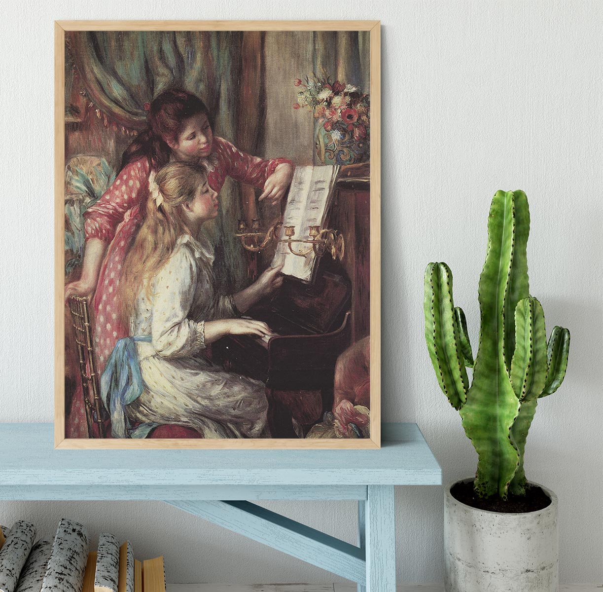 Young girls at the piano 2 by Renoir Framed Print - Canvas Art Rocks - 4