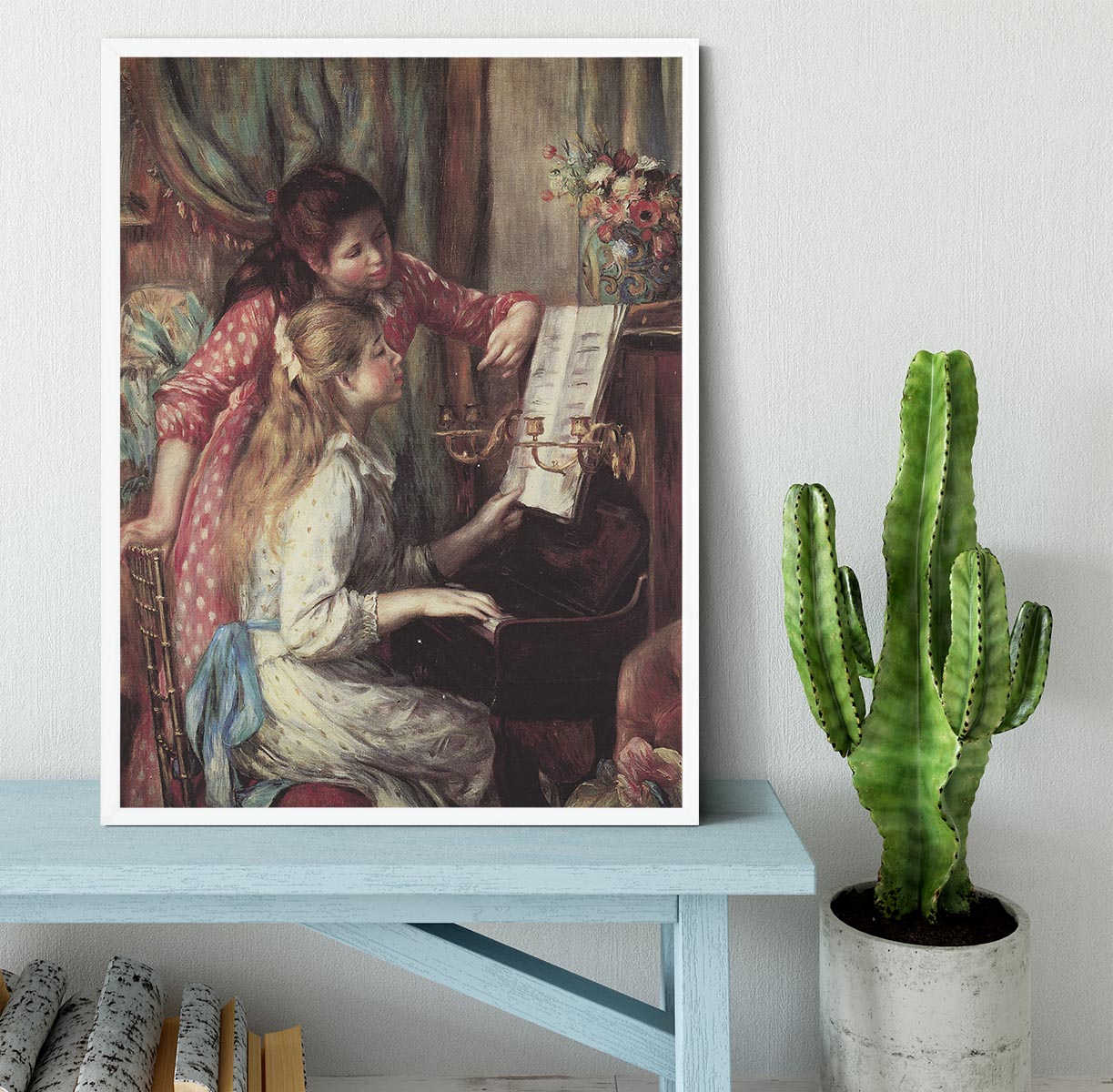 Young girls at the piano 2 by Renoir Framed Print - Canvas Art Rocks -6