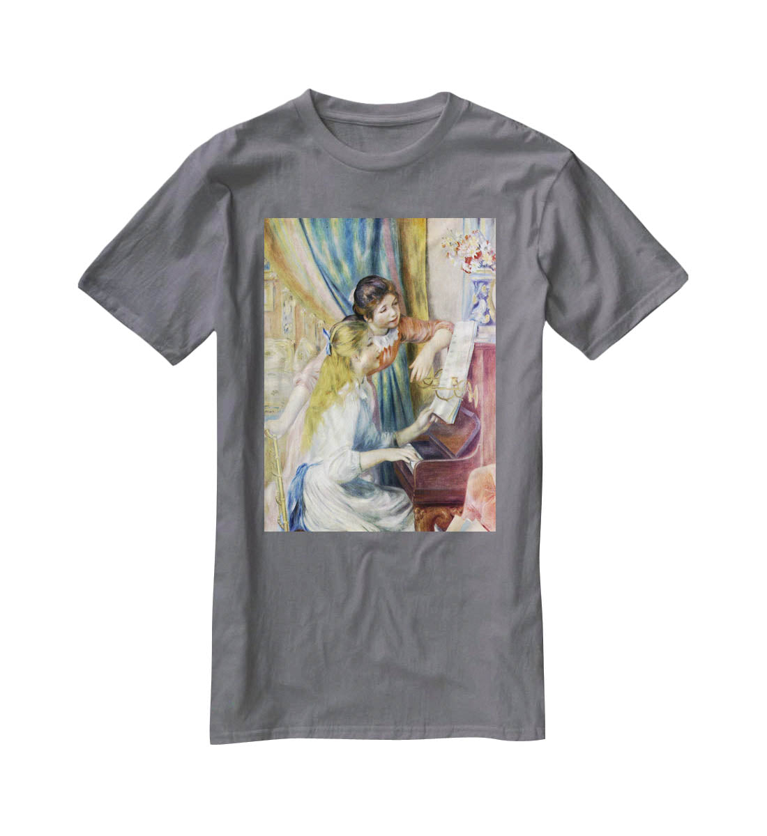 Young girls at the piano 3 by Renoir T-Shirt - Canvas Art Rocks - 3