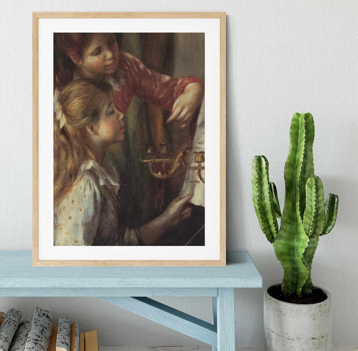 Young girls at the piano Detail by Renoir Framed Print - Canvas Art Rocks - 3