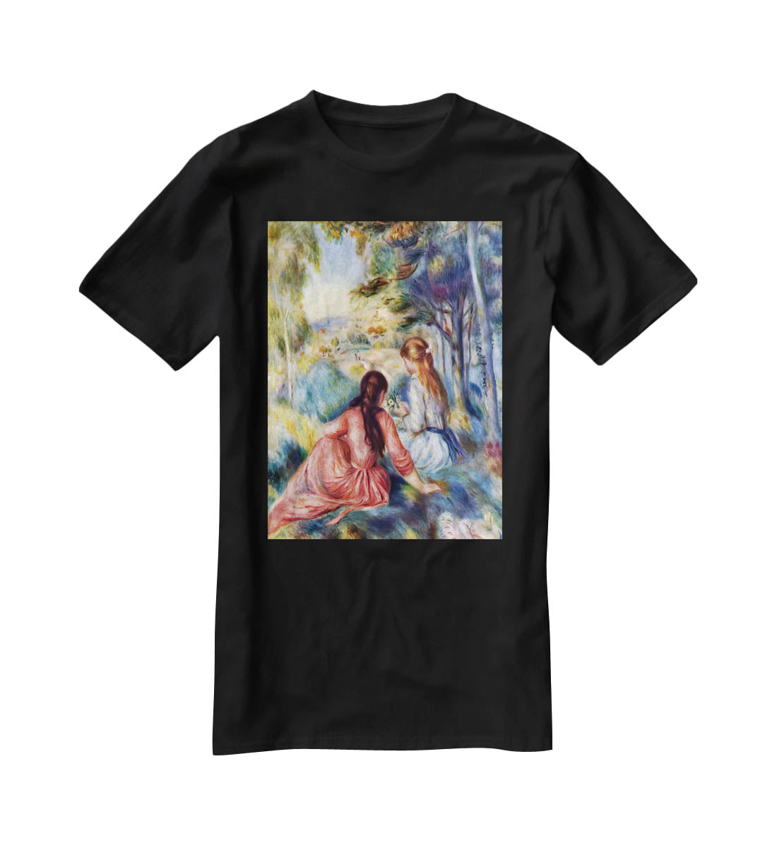 Young girls in the meadow by Renoir T-Shirt - Canvas Art Rocks - 1