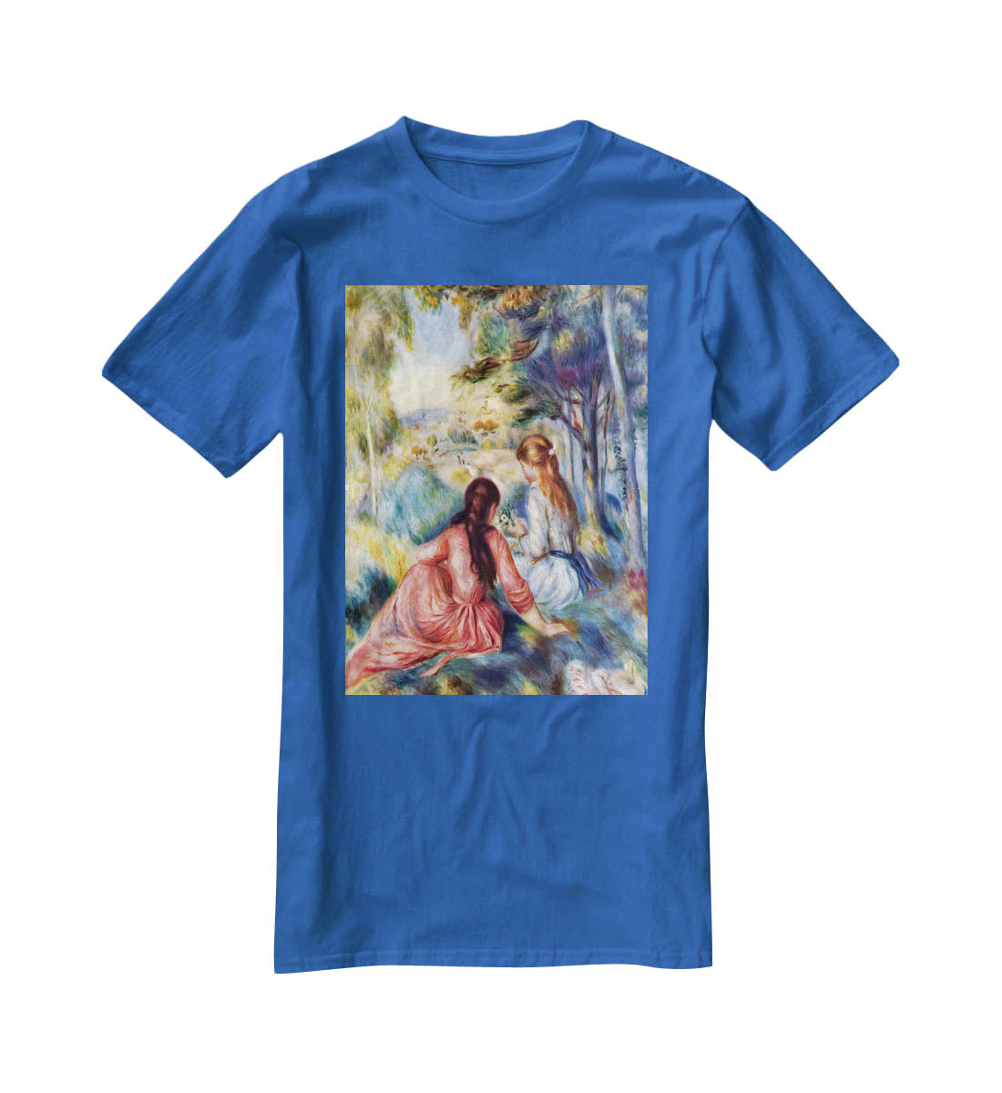 Young girls in the meadow by Renoir T-Shirt - Canvas Art Rocks - 2