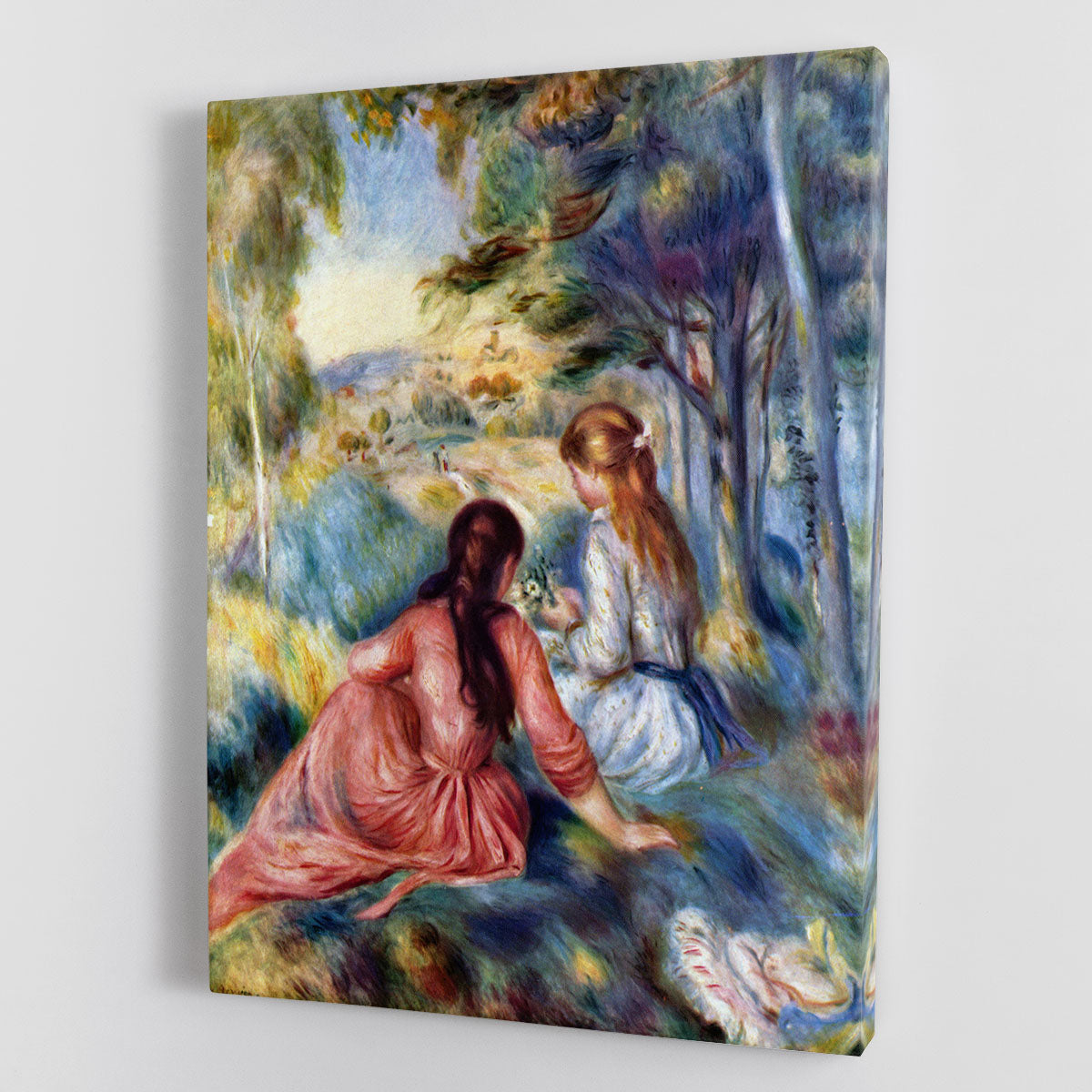 Young girls in the meadow by Renoir Canvas Print or Poster - Canvas Art Rocks - 1