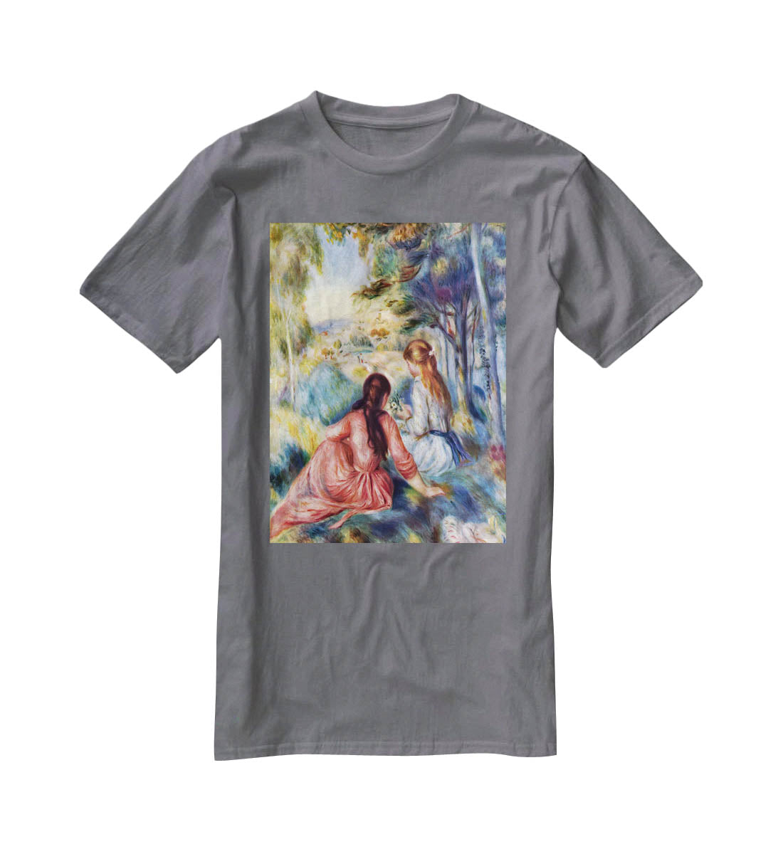 Young girls in the meadow by Renoir T-Shirt - Canvas Art Rocks - 3