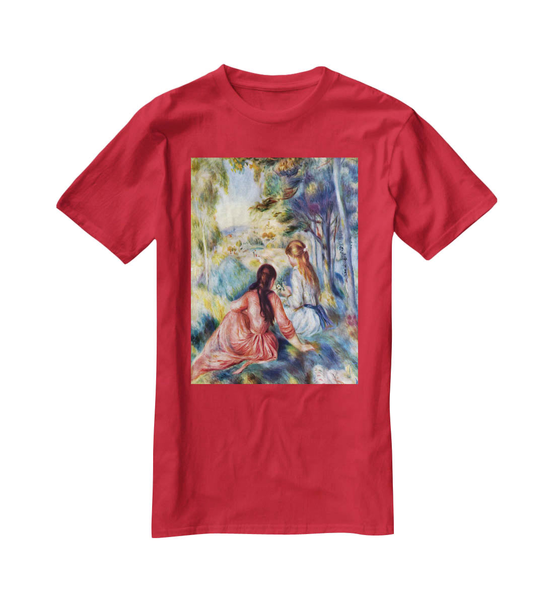 Young girls in the meadow by Renoir T-Shirt - Canvas Art Rocks - 4