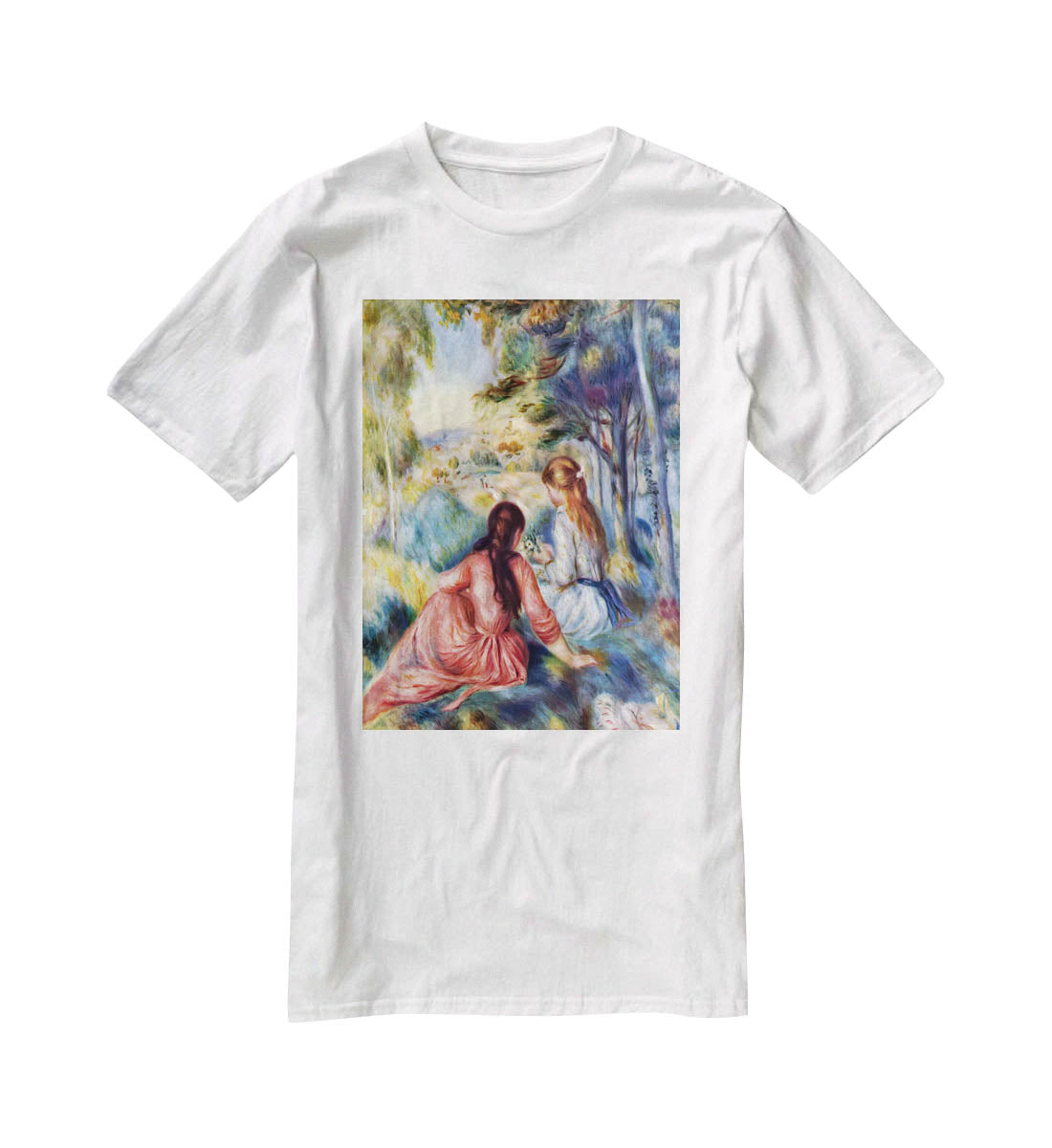 Young girls in the meadow by Renoir T-Shirt - Canvas Art Rocks - 5