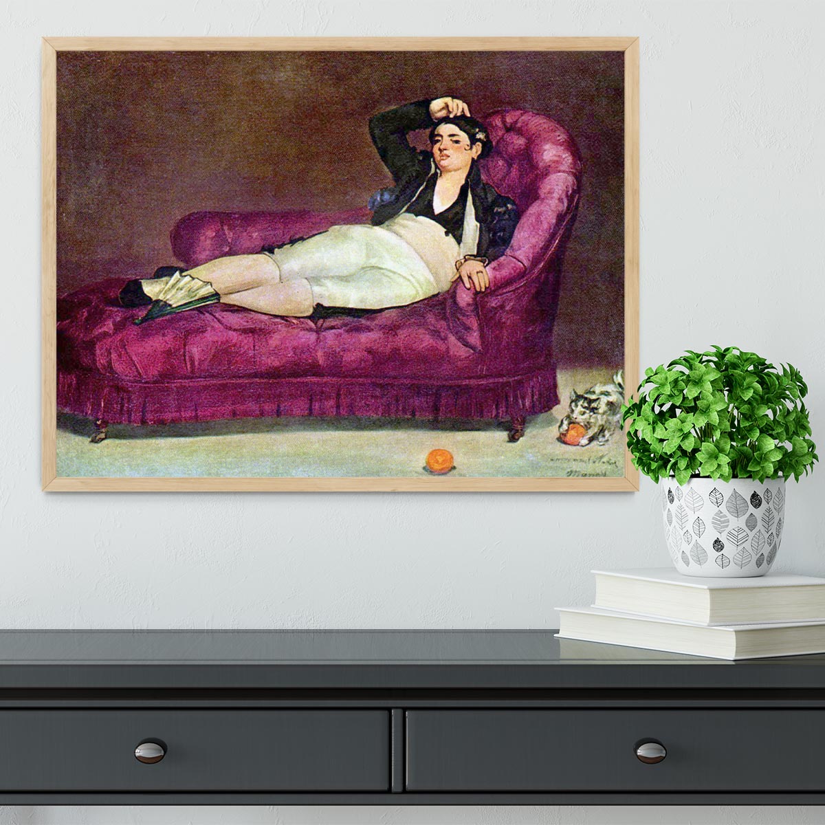 Young woman in Spanish dress by Manet Framed Print - Canvas Art Rocks - 4