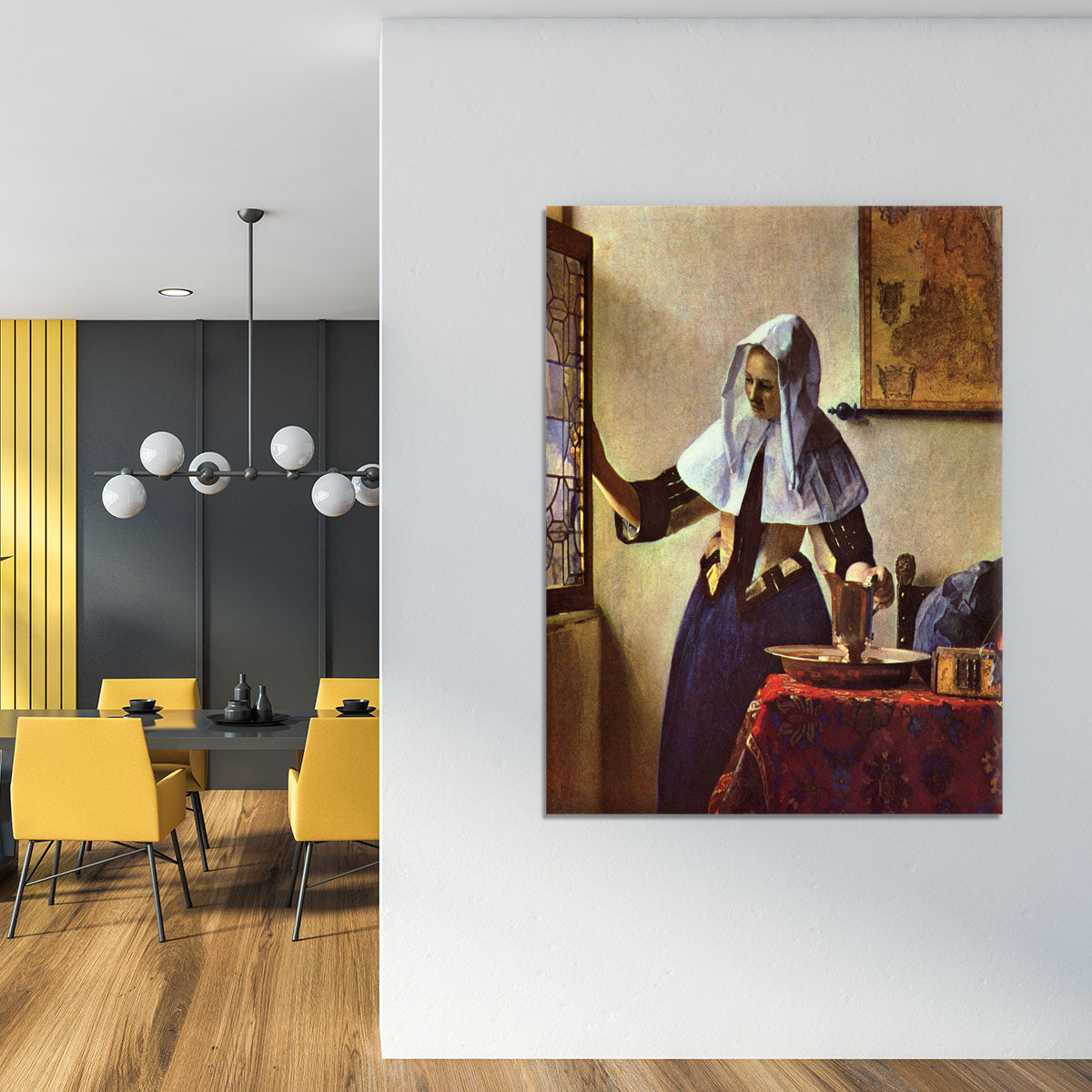 Young woman with a water jug at the window by Vermeer Canvas Print or Poster - Canvas Art Rocks - 4