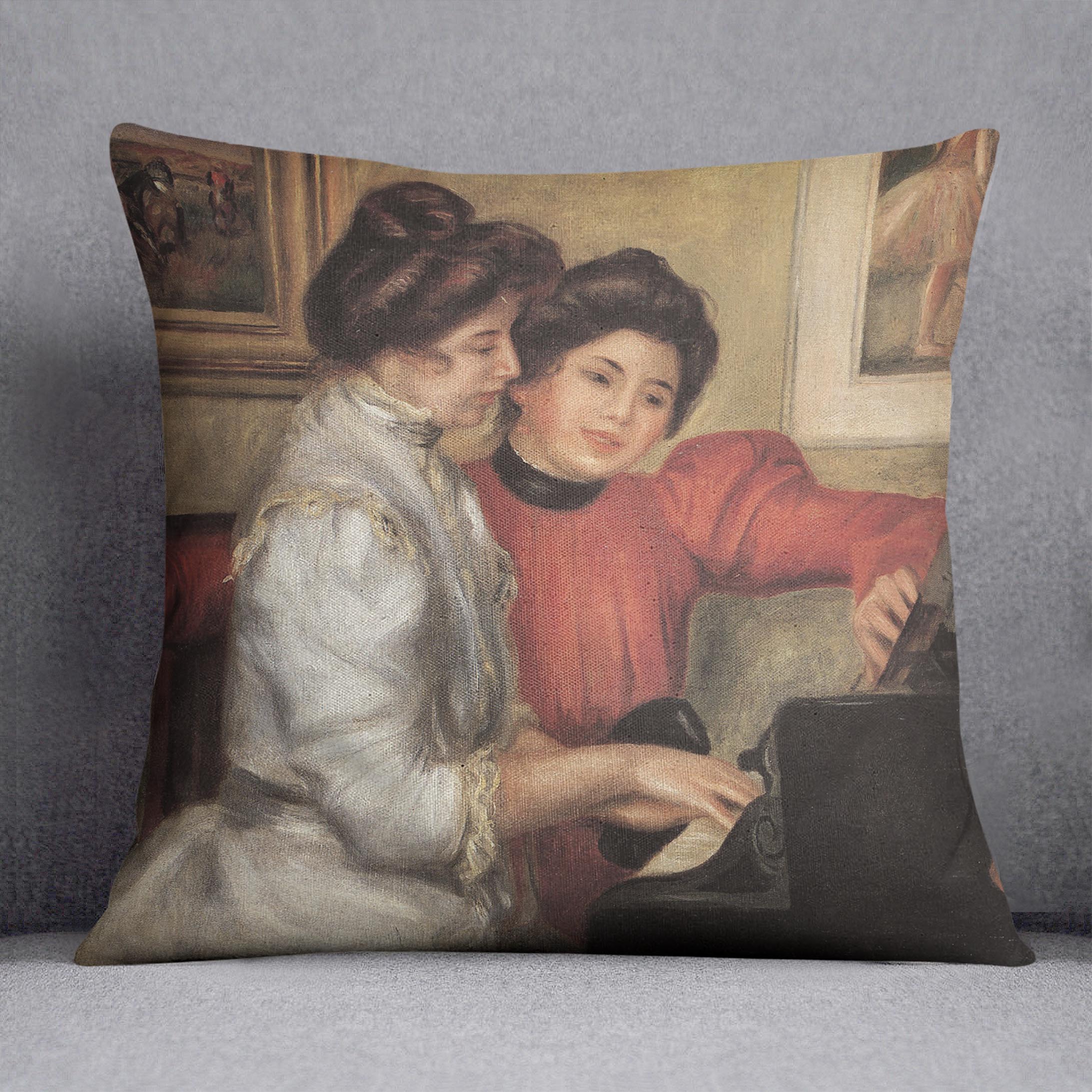 Yvonne and Christine Lerolle at the piano by Renoir Cushion